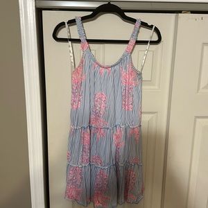 Lilly Pulitzer 💕 Blue striped with pink pineapple cover up